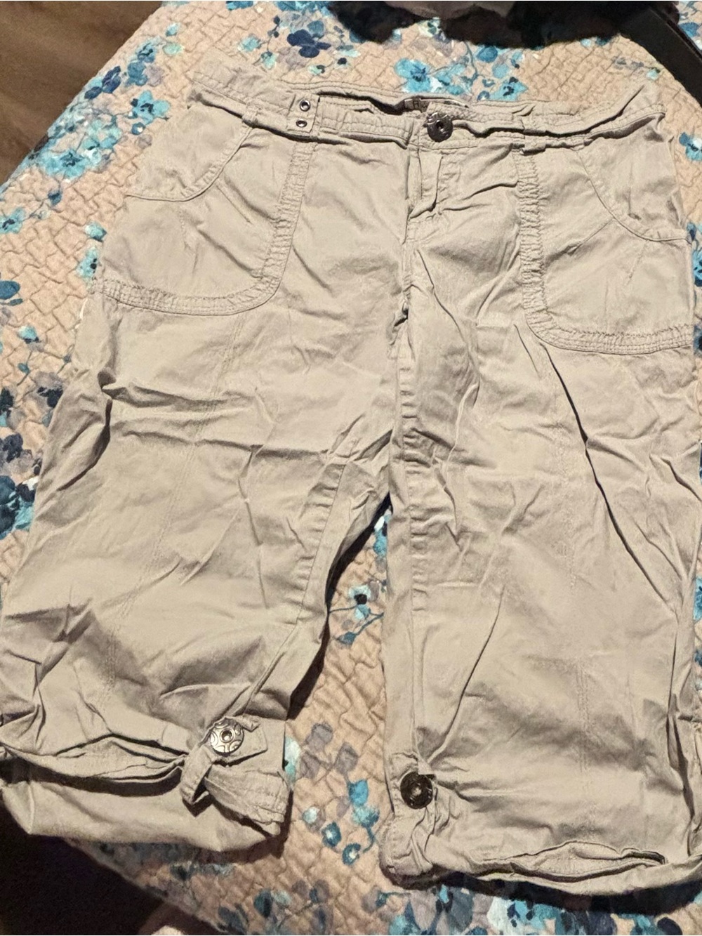 Revolution Beige Pants with Turquoise Floral Lining